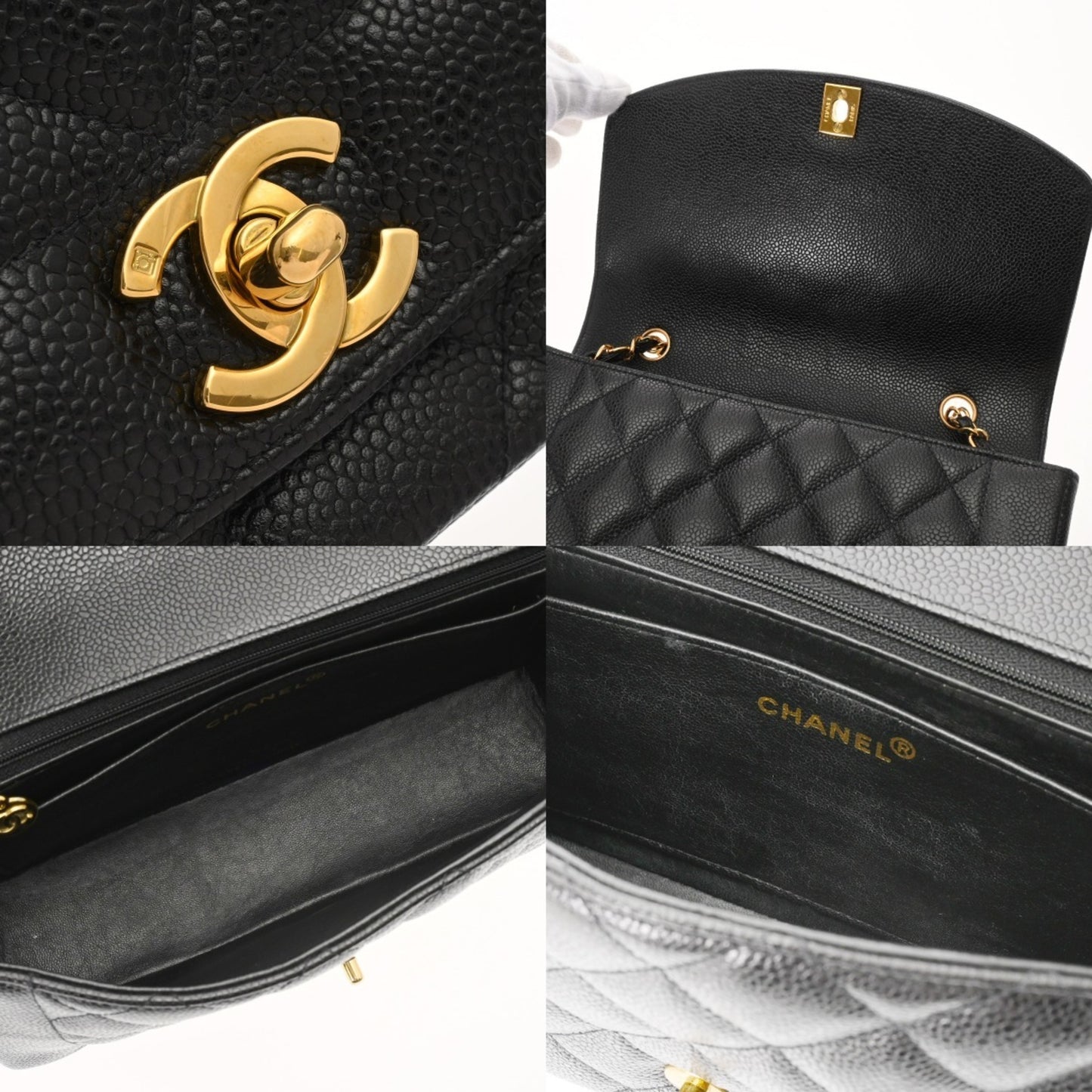 Chanel Calfskin Black Shoulder Bags