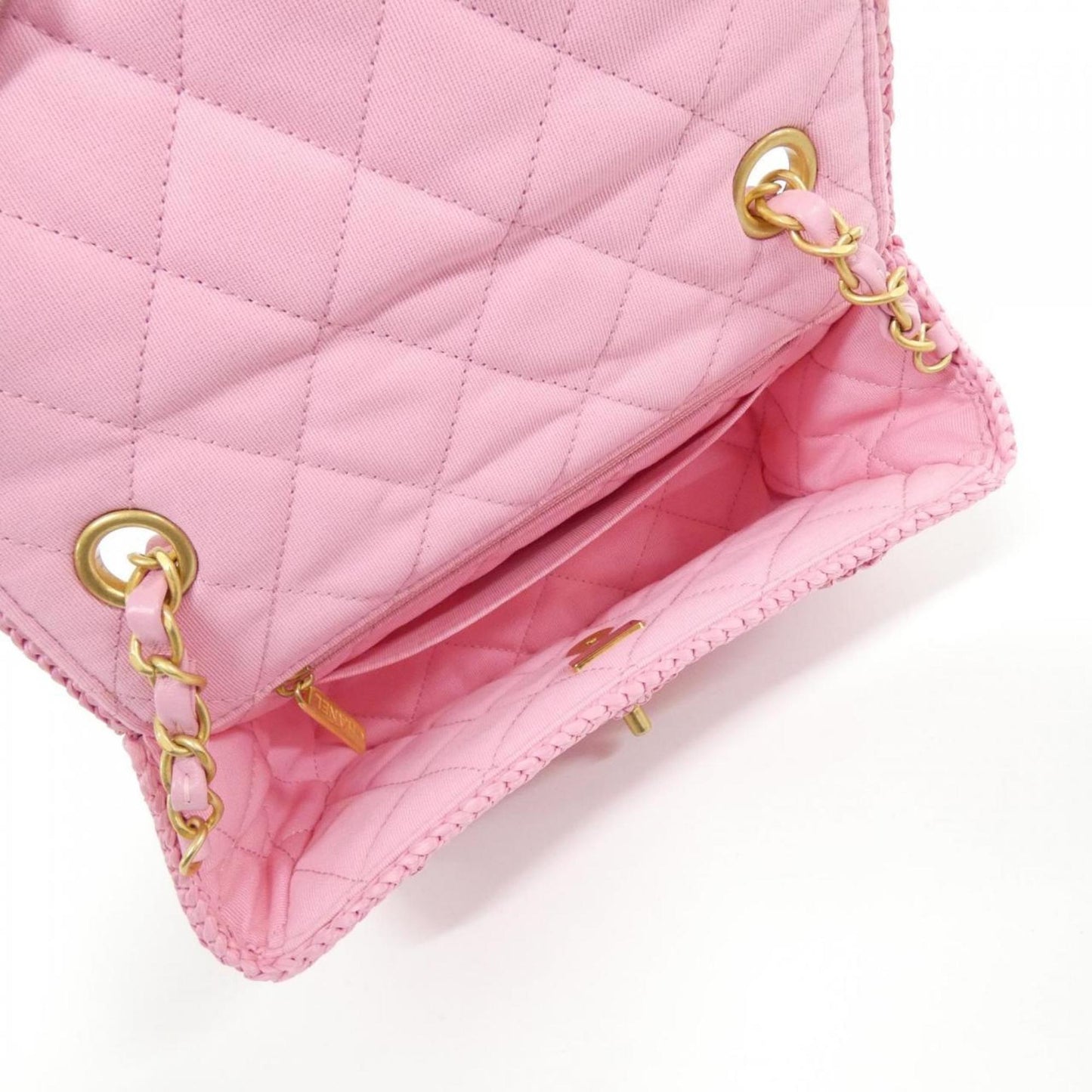 Chanel Woven Fabric Pink Shoulder Bags