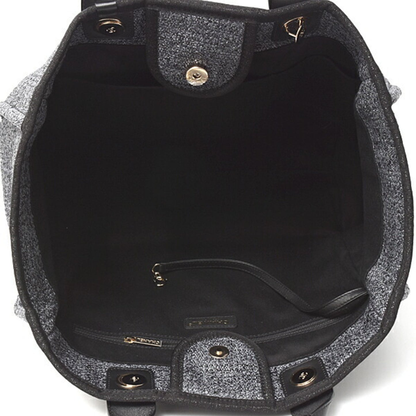 Chanel Woven Fabric Gray Tote Bags