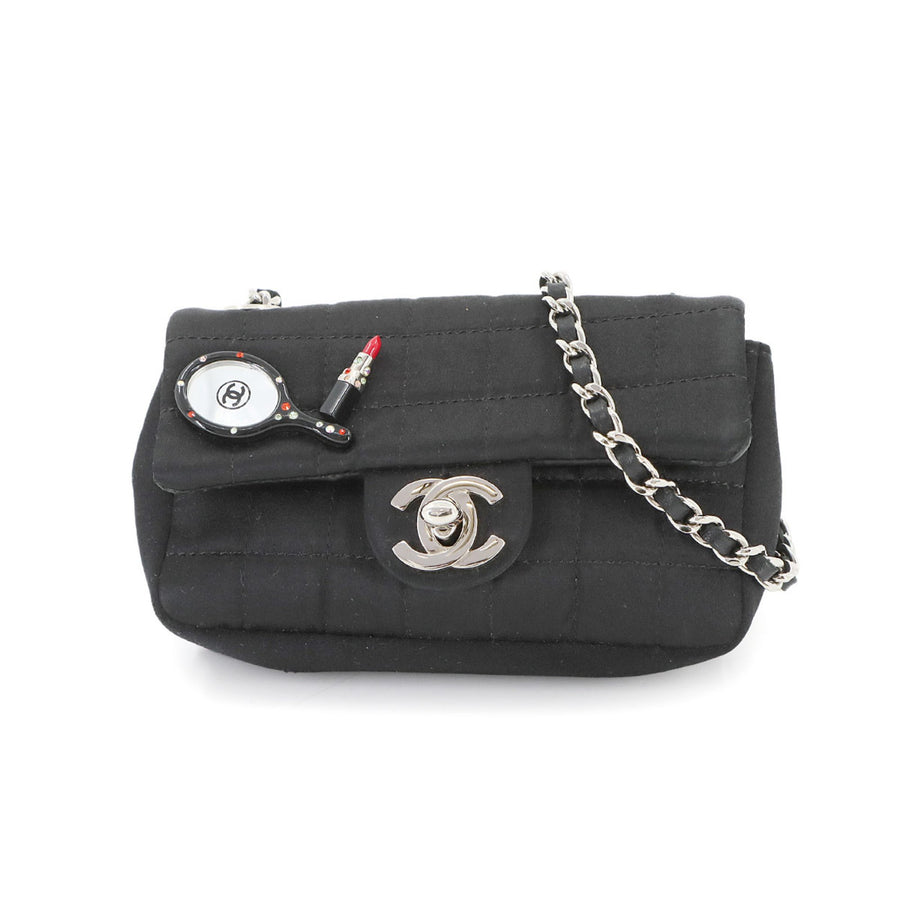 Chanel Satin Black Shoulder Bags