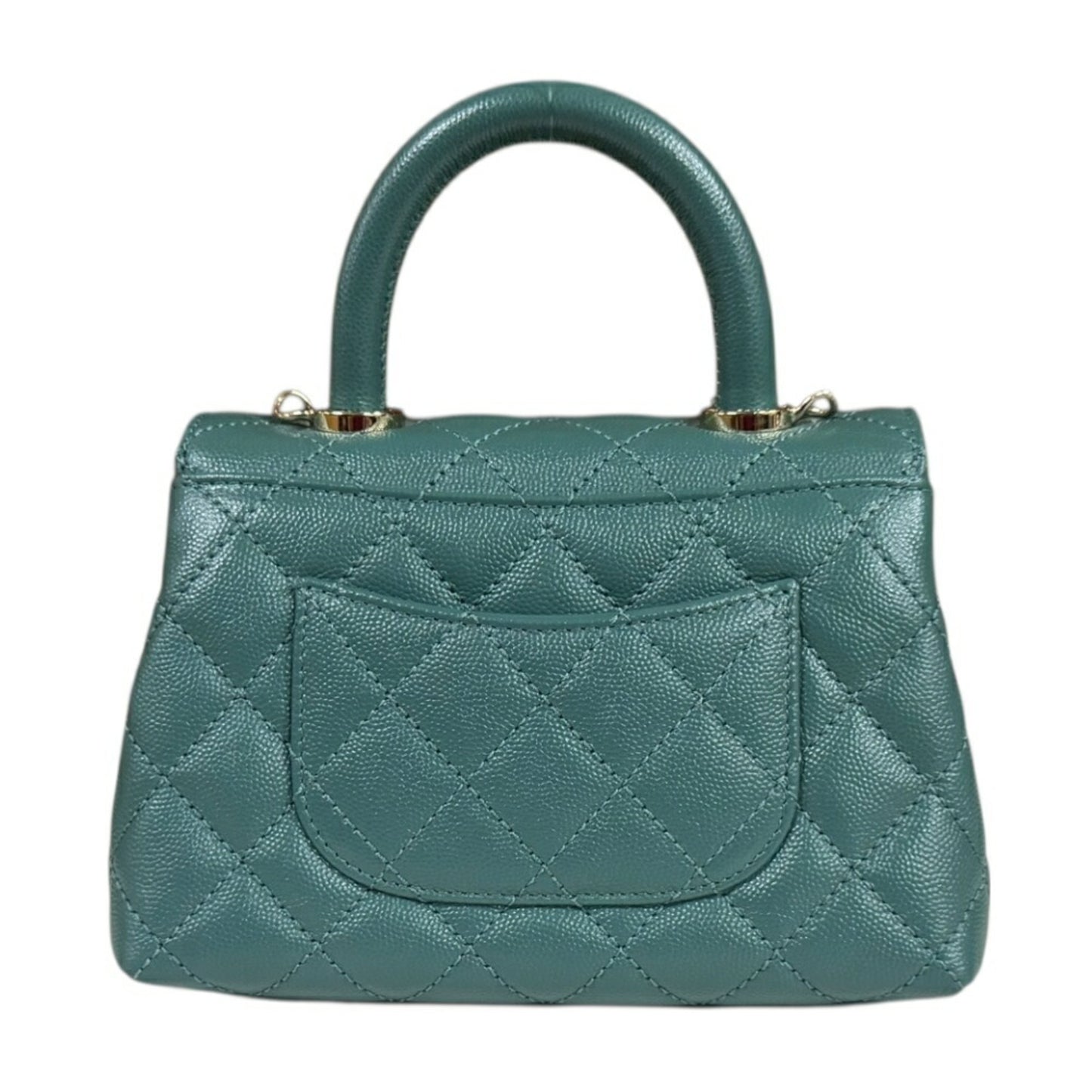 Chanel Calfskin Green Shoulder Bags