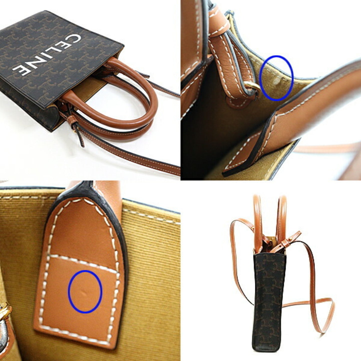 Celine Canvas Brown Shoulder Bags