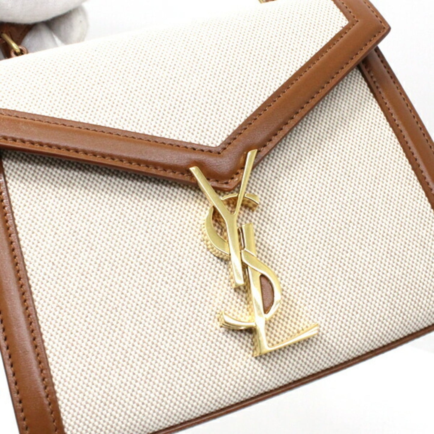 Saint Laurent Canvas Brown Shoulder Bags