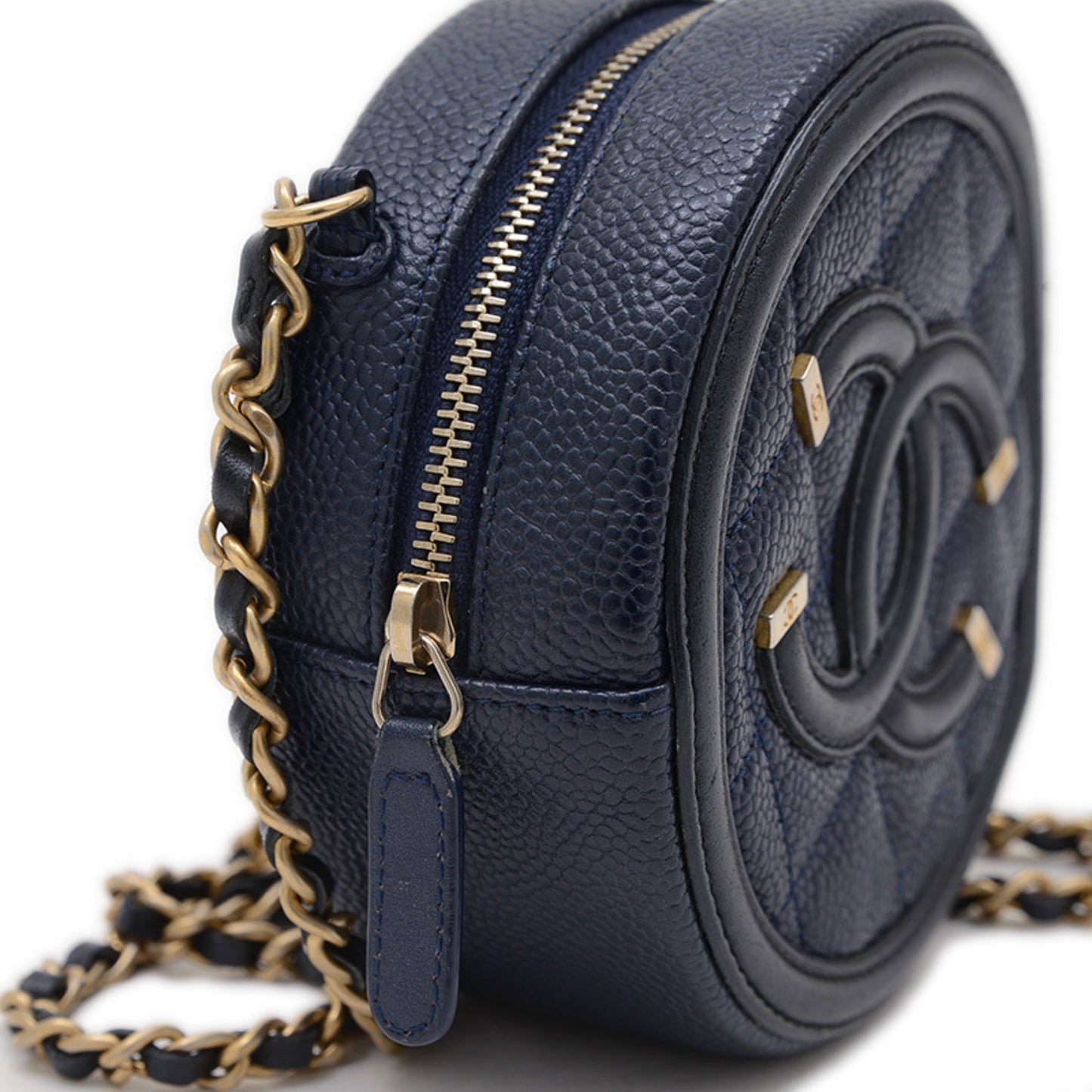 Chanel Calfskin Blue Shoulder Bags