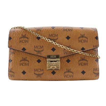 Mcm Pvc Brown Shoulder Bags