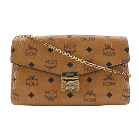 Mcm Pvc Brown Shoulder Bags