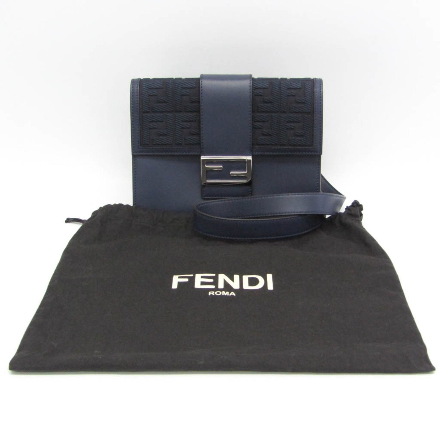 Fendi Canvas Blue Shoulder Bags