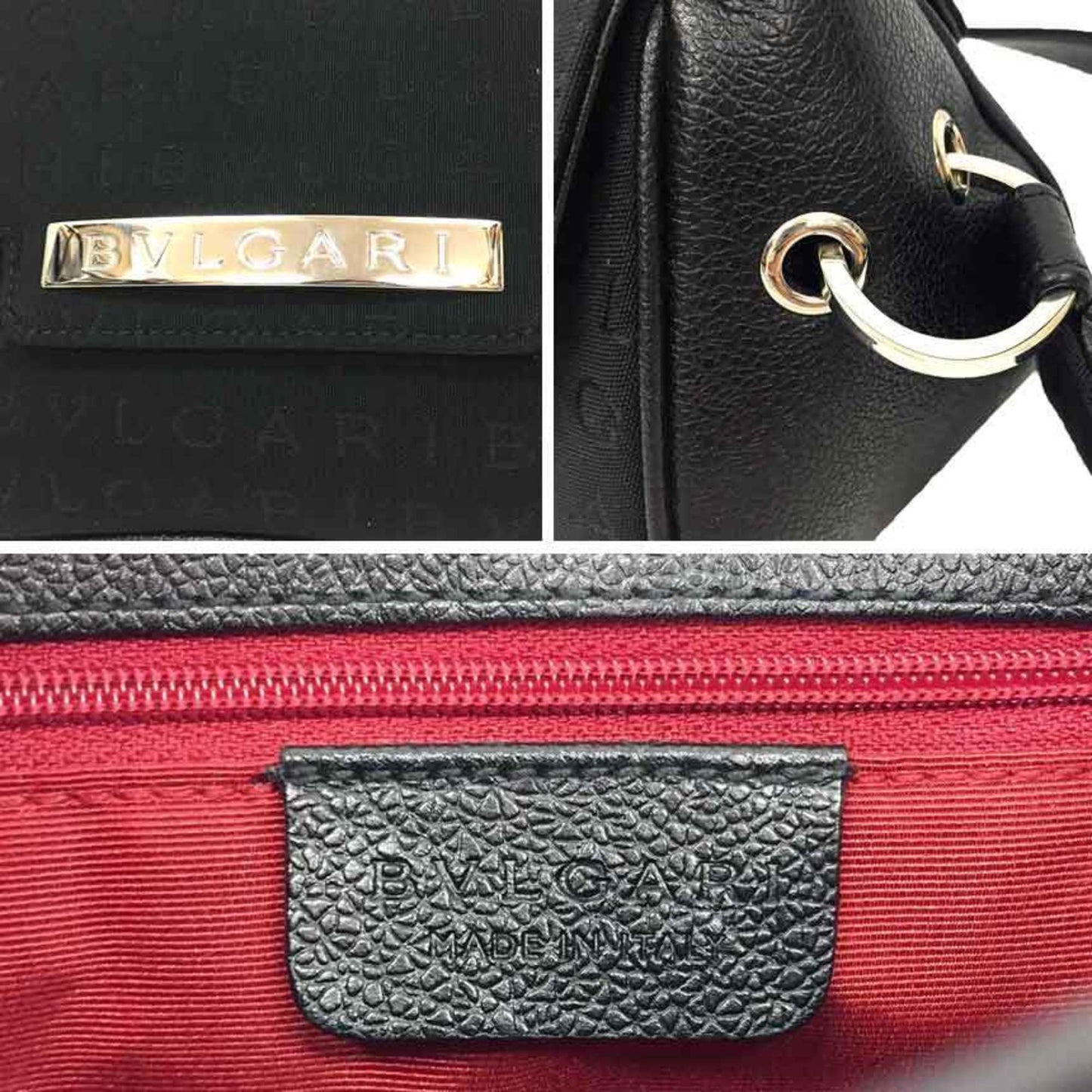 Bvlgari Canvas Black Shoulder Bags