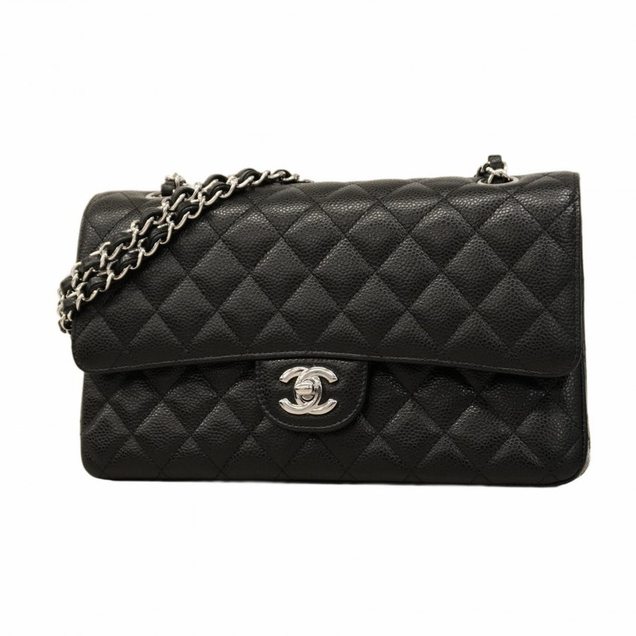 Chanel Calfskin Black Shoulder Bags
