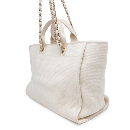 Chanel Canvas White Shoulder Bags