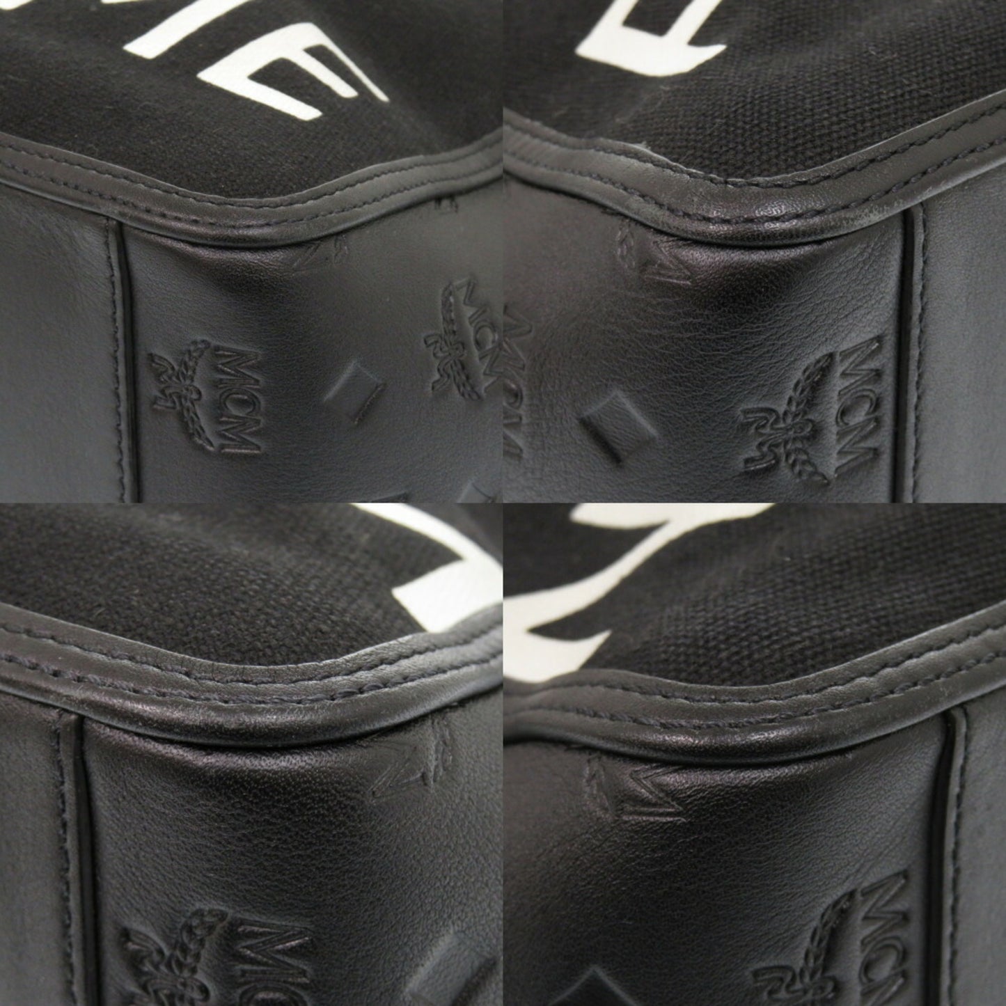 Mcm Canvas Black Tote Bags