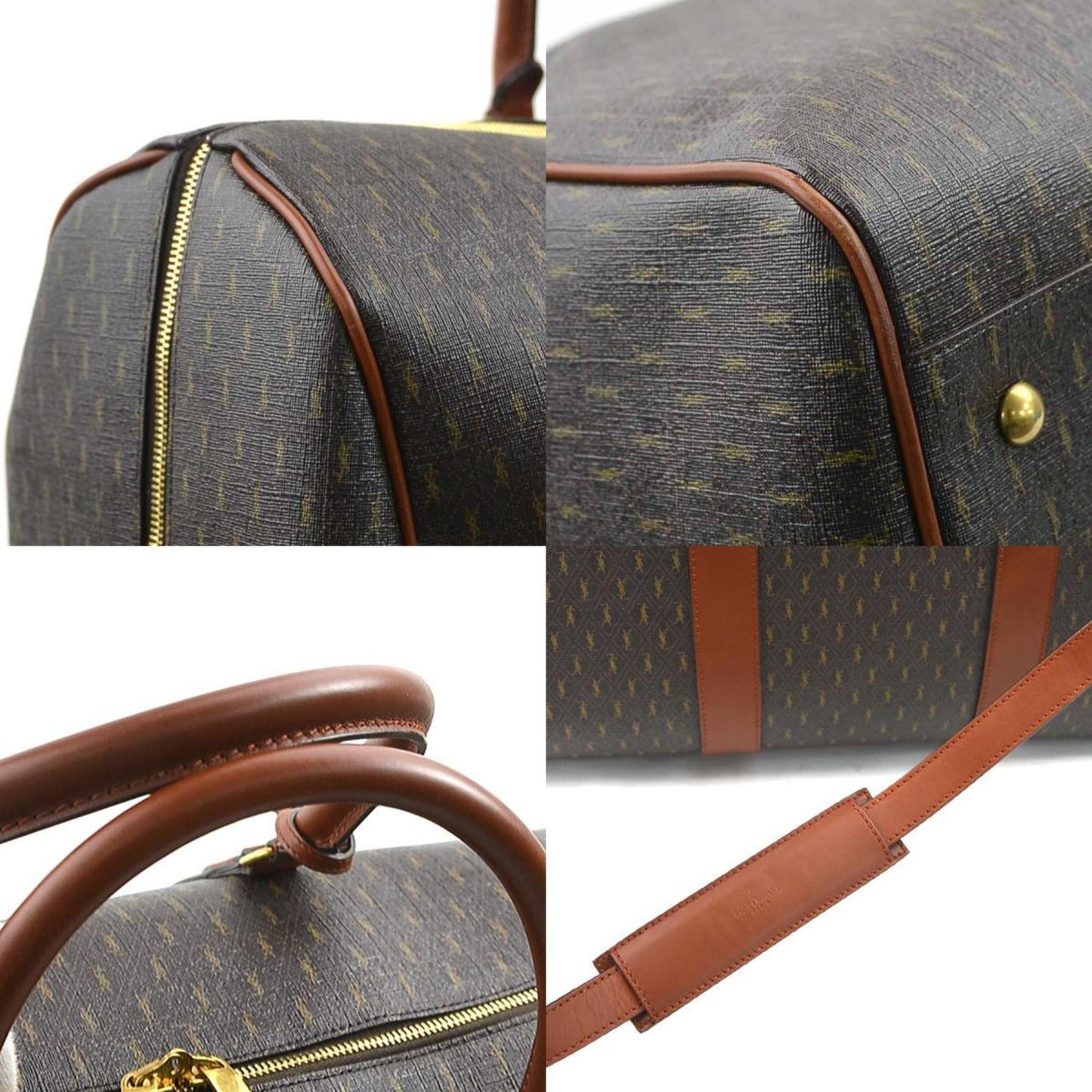 Saint Laurent Coated Canvas Brown Travel Bags