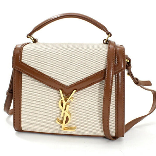 Saint Laurent Canvas Brown Shoulder Bags