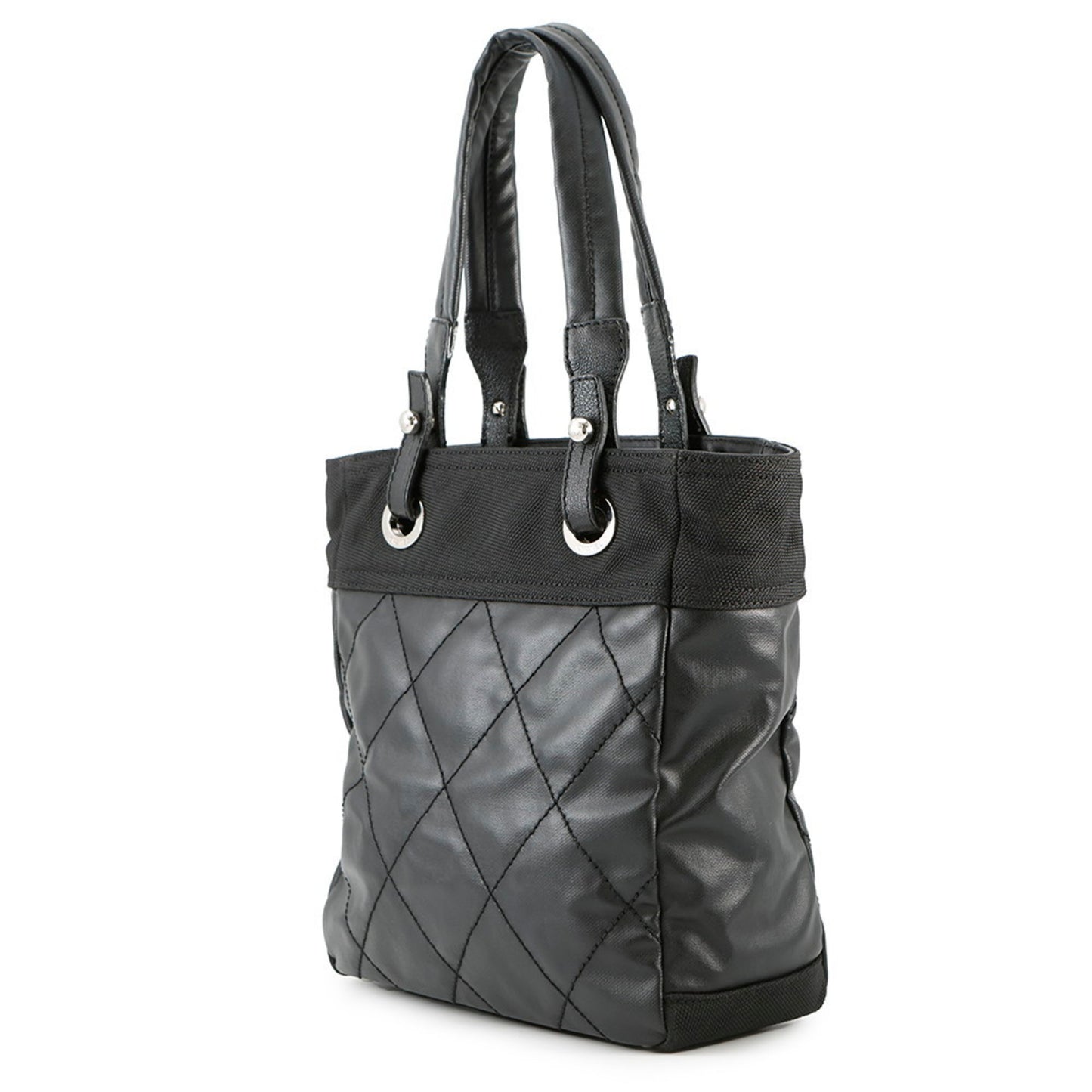 Chanel Coated Canvas Black Tote Bags