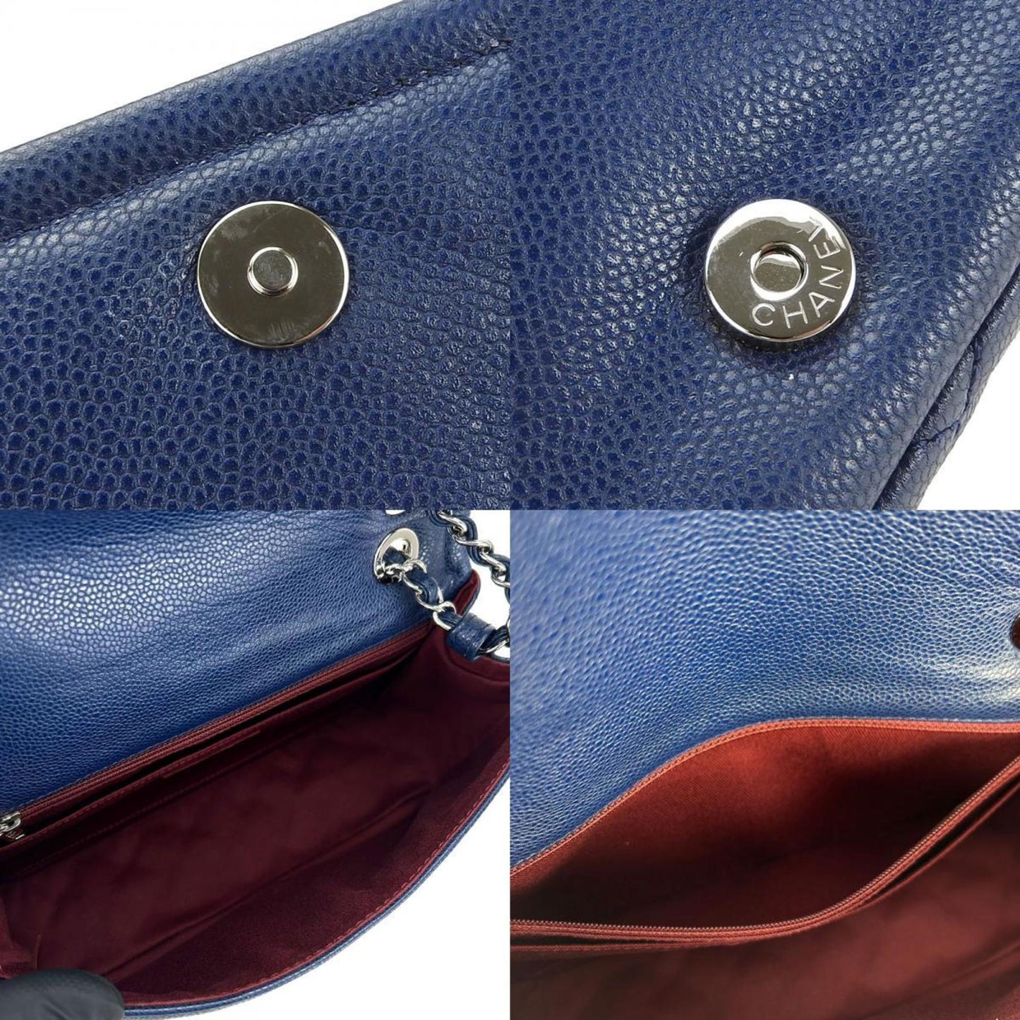Chanel Calfskin Blue Shoulder Bags