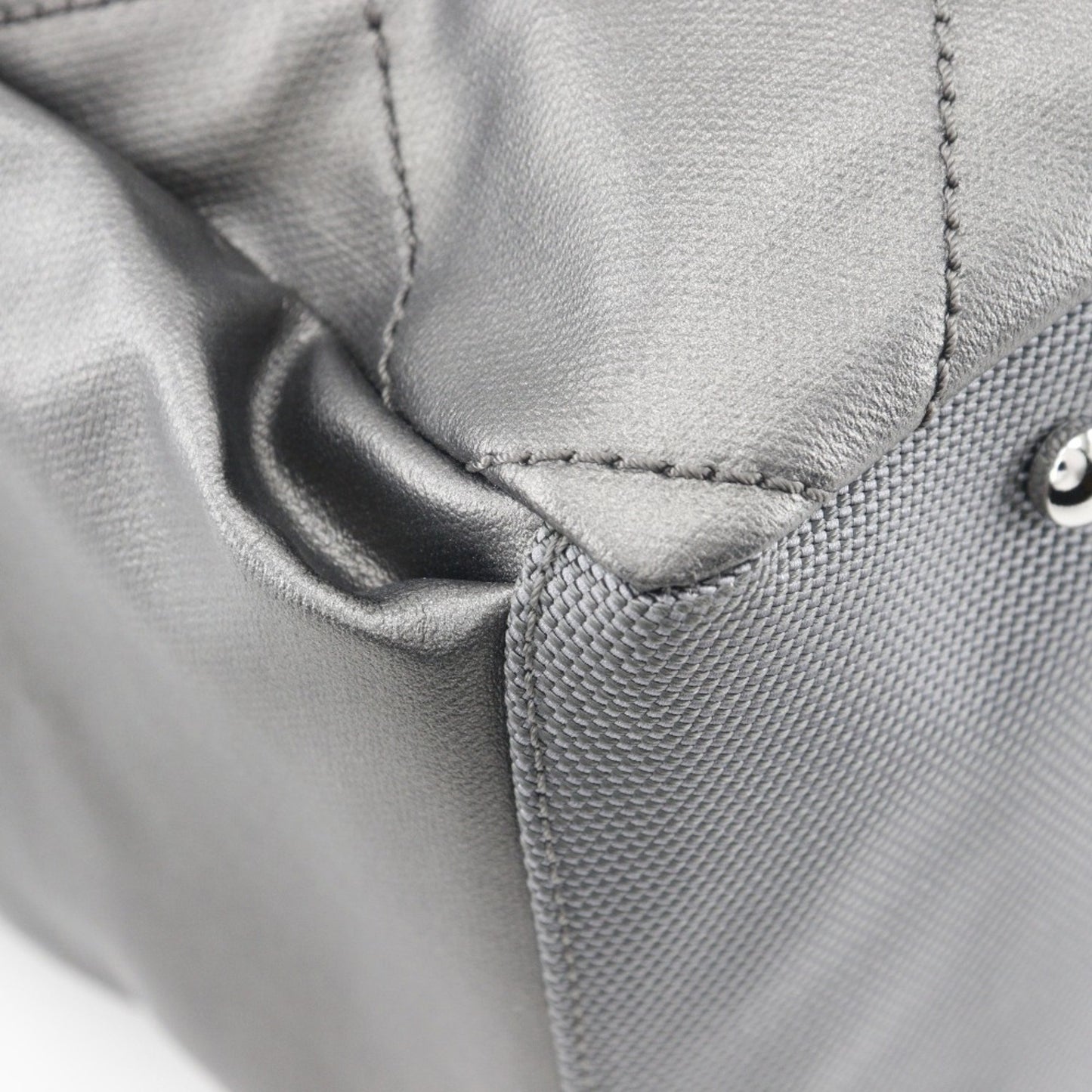 Chanel Coated Canvas Silver Shoulder Bags