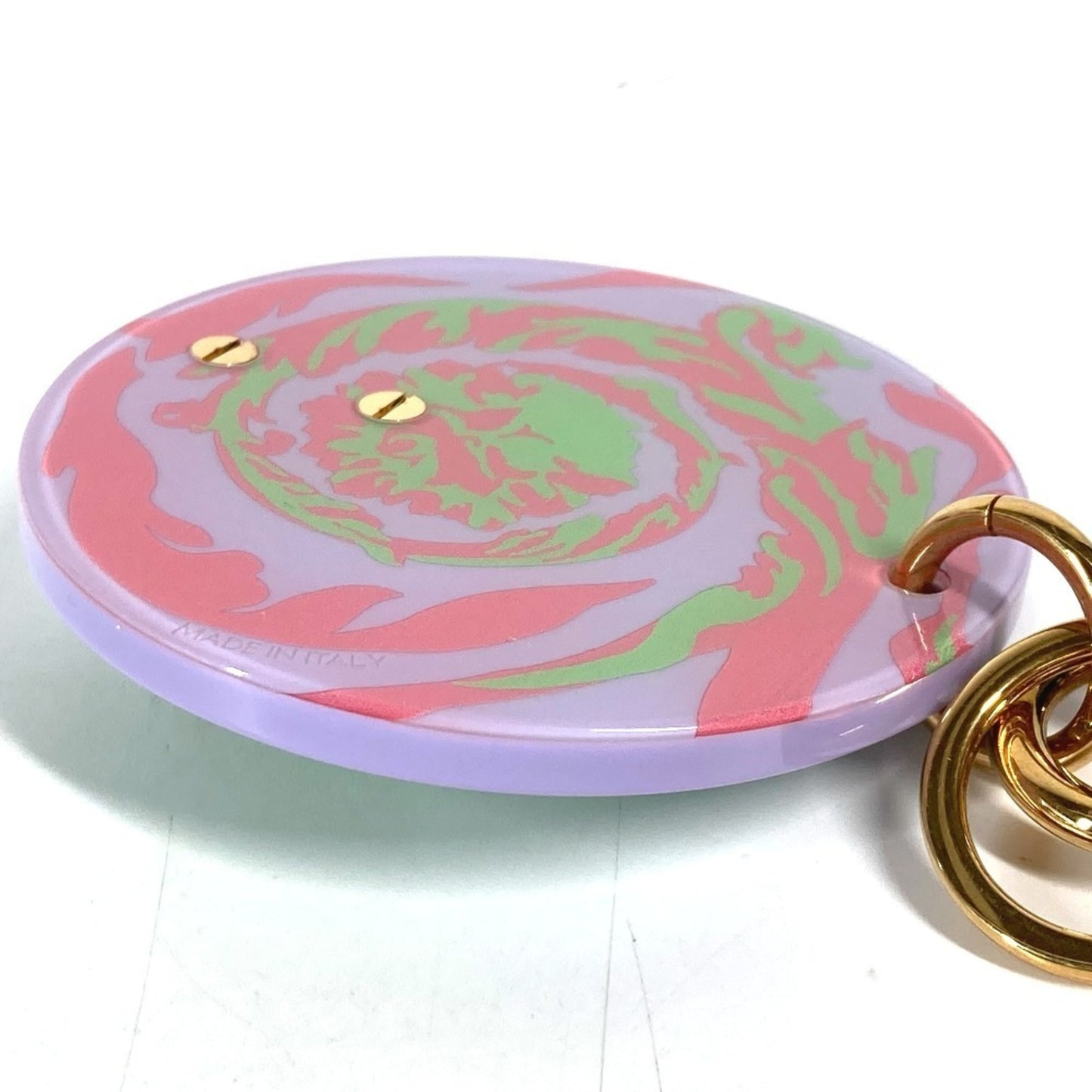 Versace Glossy Material Green Key Rings