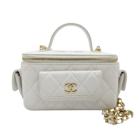 Chanel Calfskin White Shoulder Bags