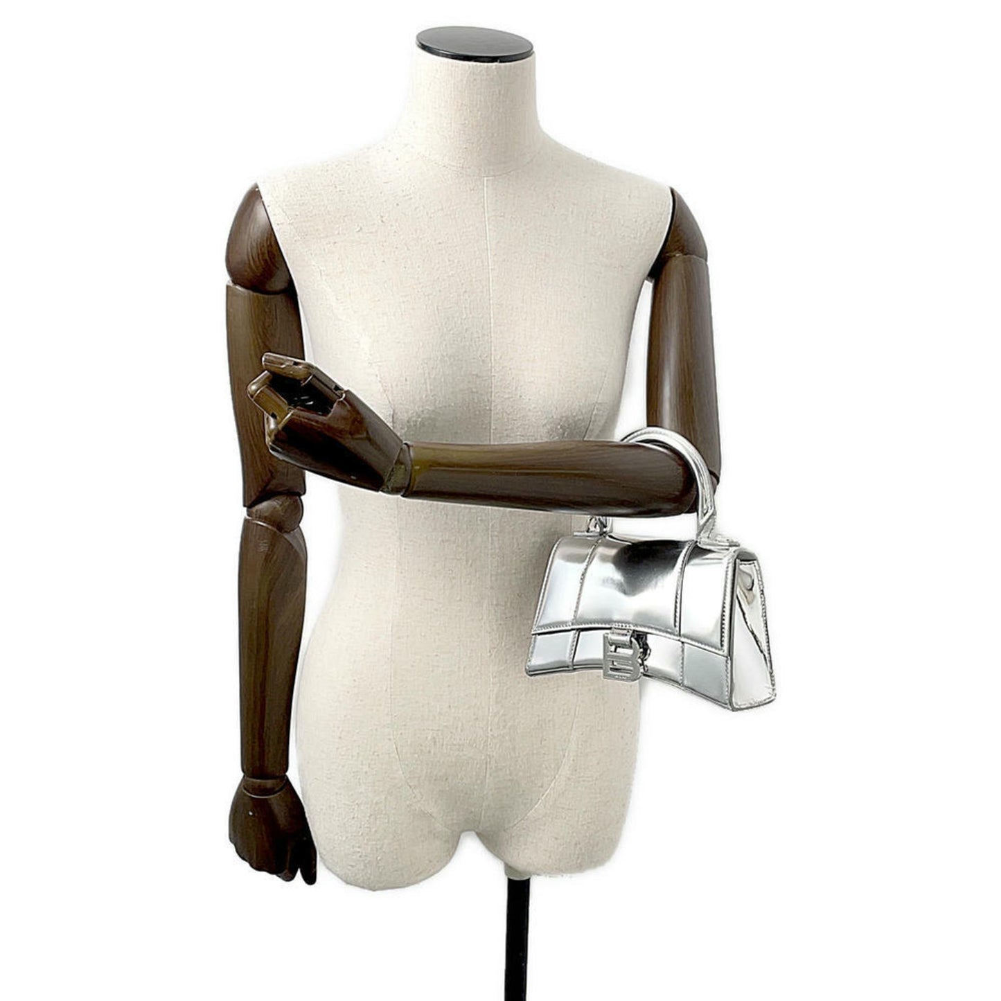 Balenciaga Patent Silver Handbags