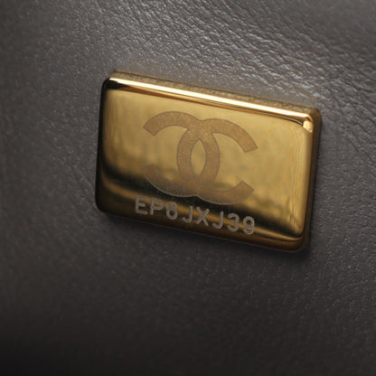 Chanel Calfskin Gray Shoulder Bags