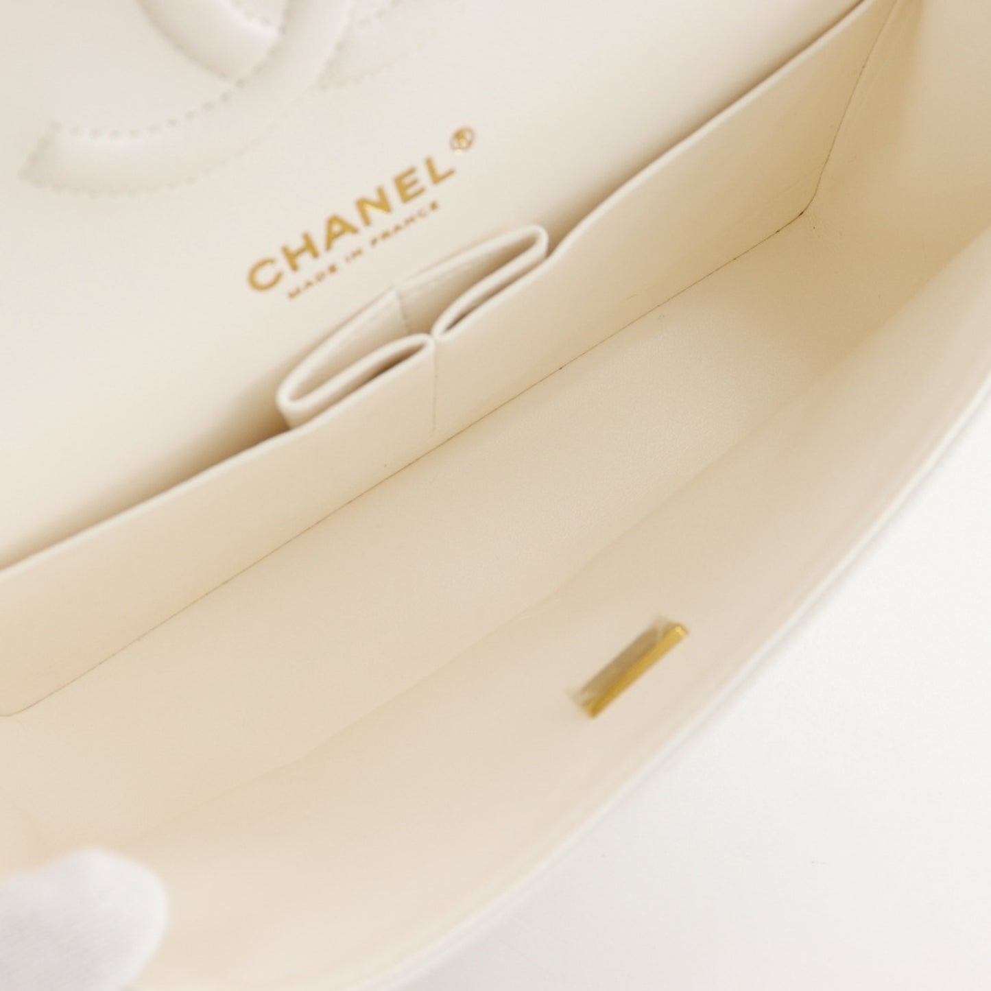 Chanel Calfskin White Shoulder Bags