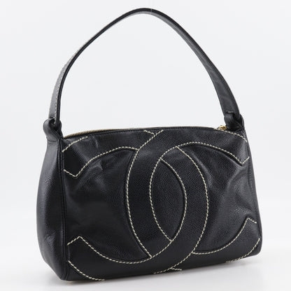 Chanel Calfskin Black Shoulder Bags