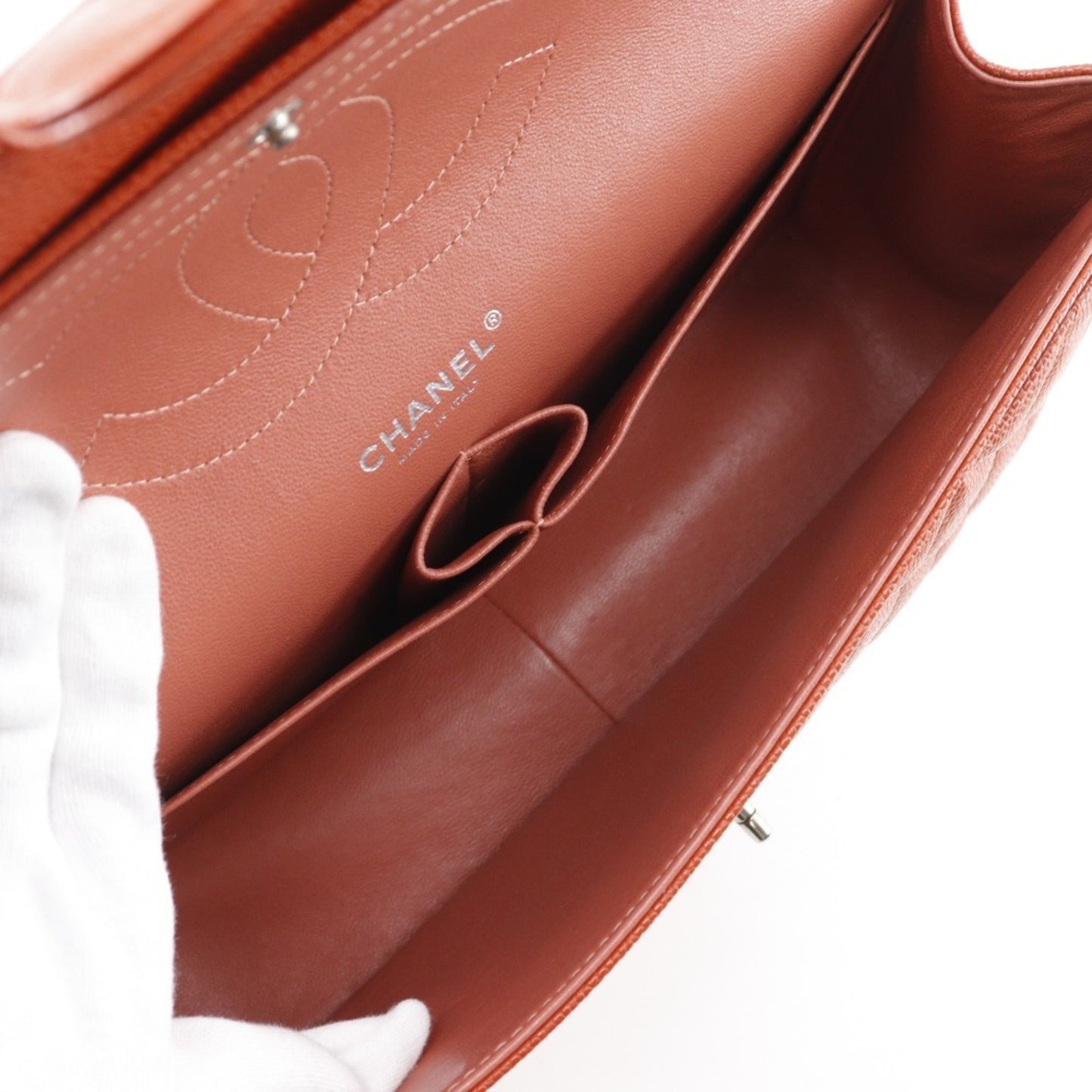 Chanel Calfskin Orange Shoulder Bags