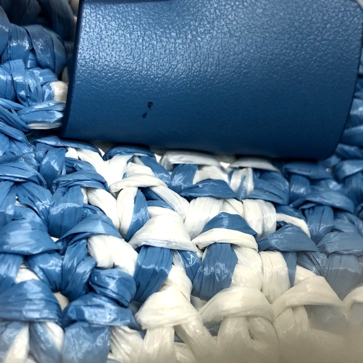 Prada Woven Fabric Blue Tote Bags