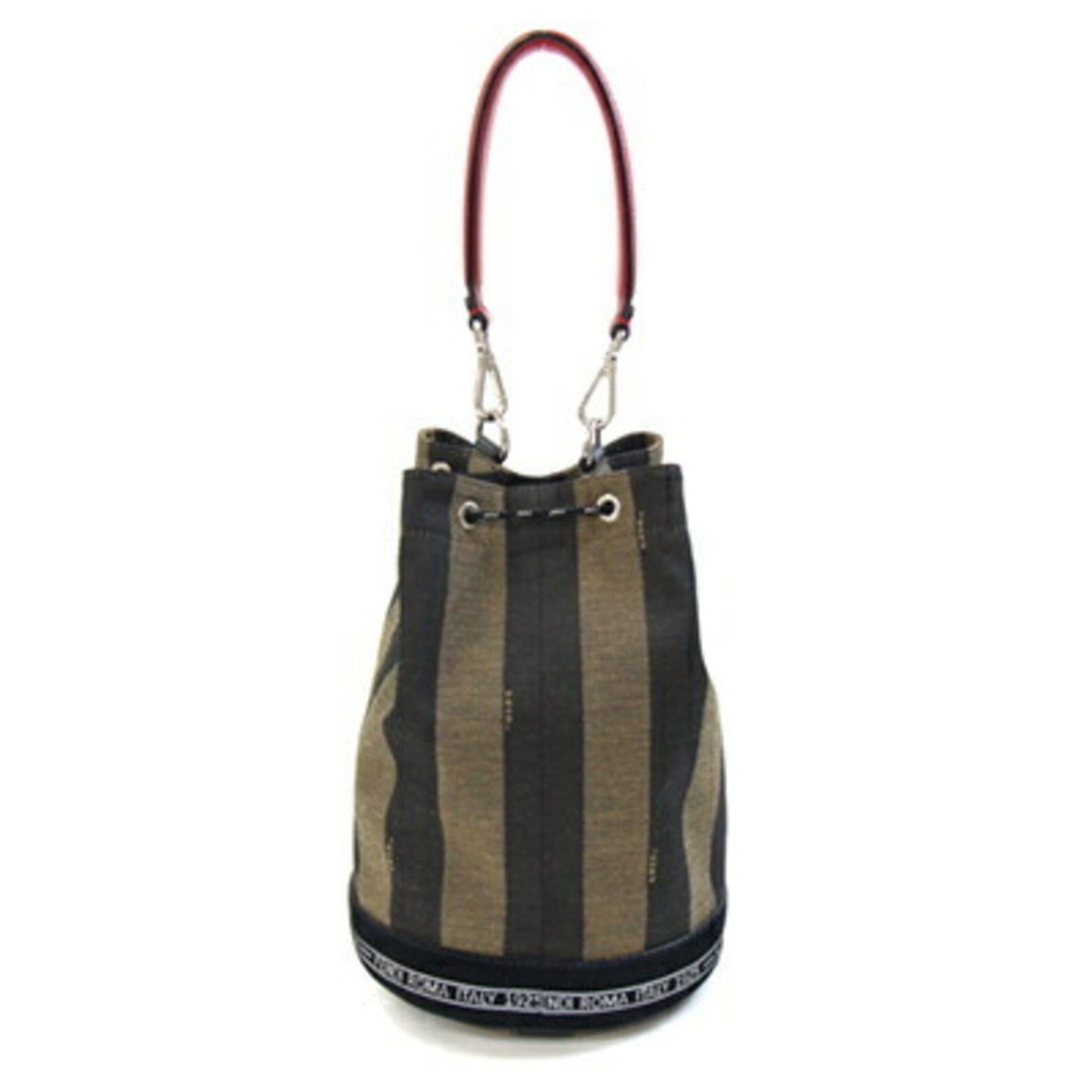 Fendi Woven Fabric Black Shoulder Bags