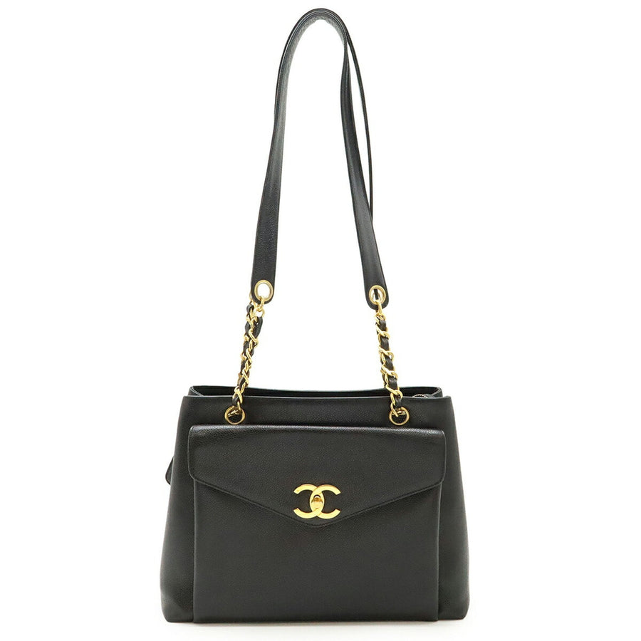Chanel Calfskin Black Shoulder Bags