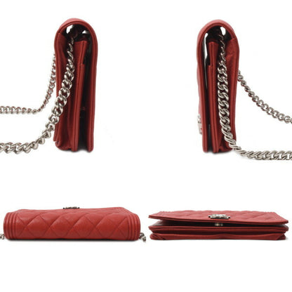 Chanel Calfskin Red Shoulder Bags