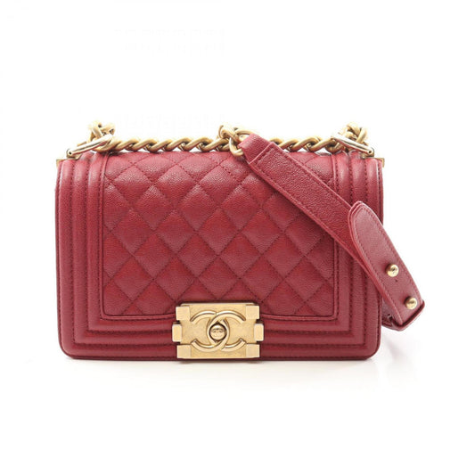 Chanel Calfskin Red Shoulder Bags