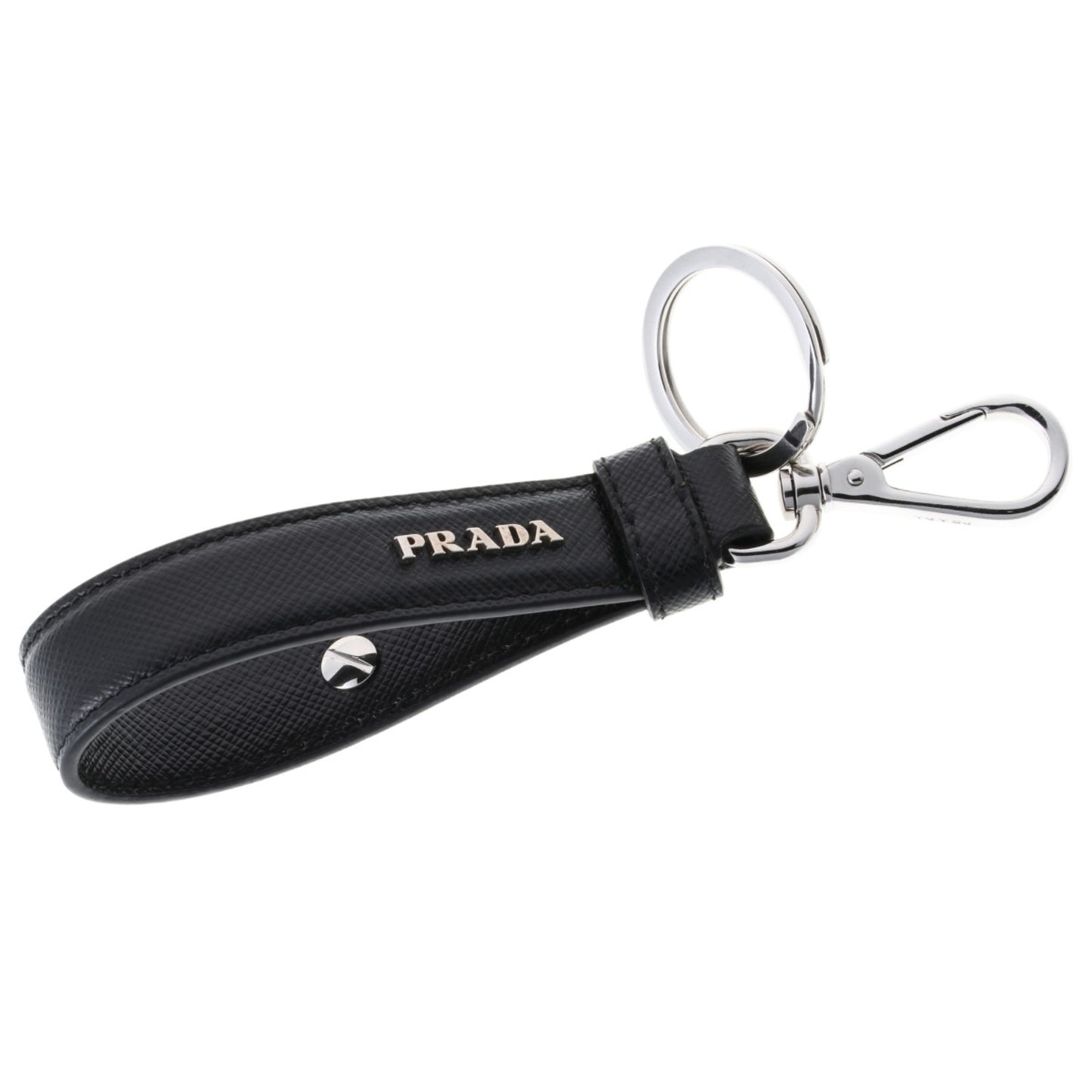 Prada Glossy Material Black Key Rings