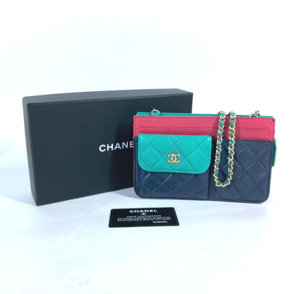 Chanel Calfskin Blue Shoulder Bags