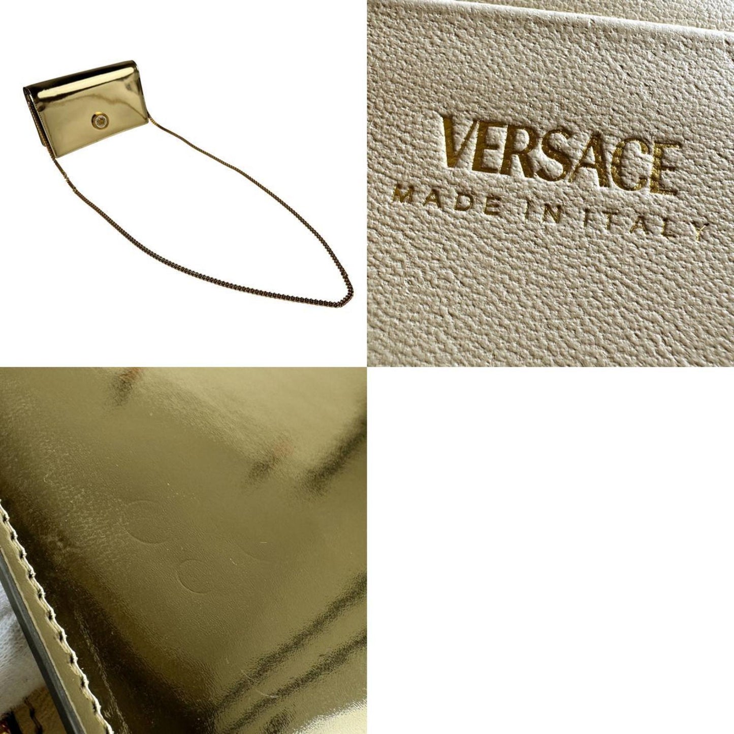 Versace Patent Gold Shoulder Bags