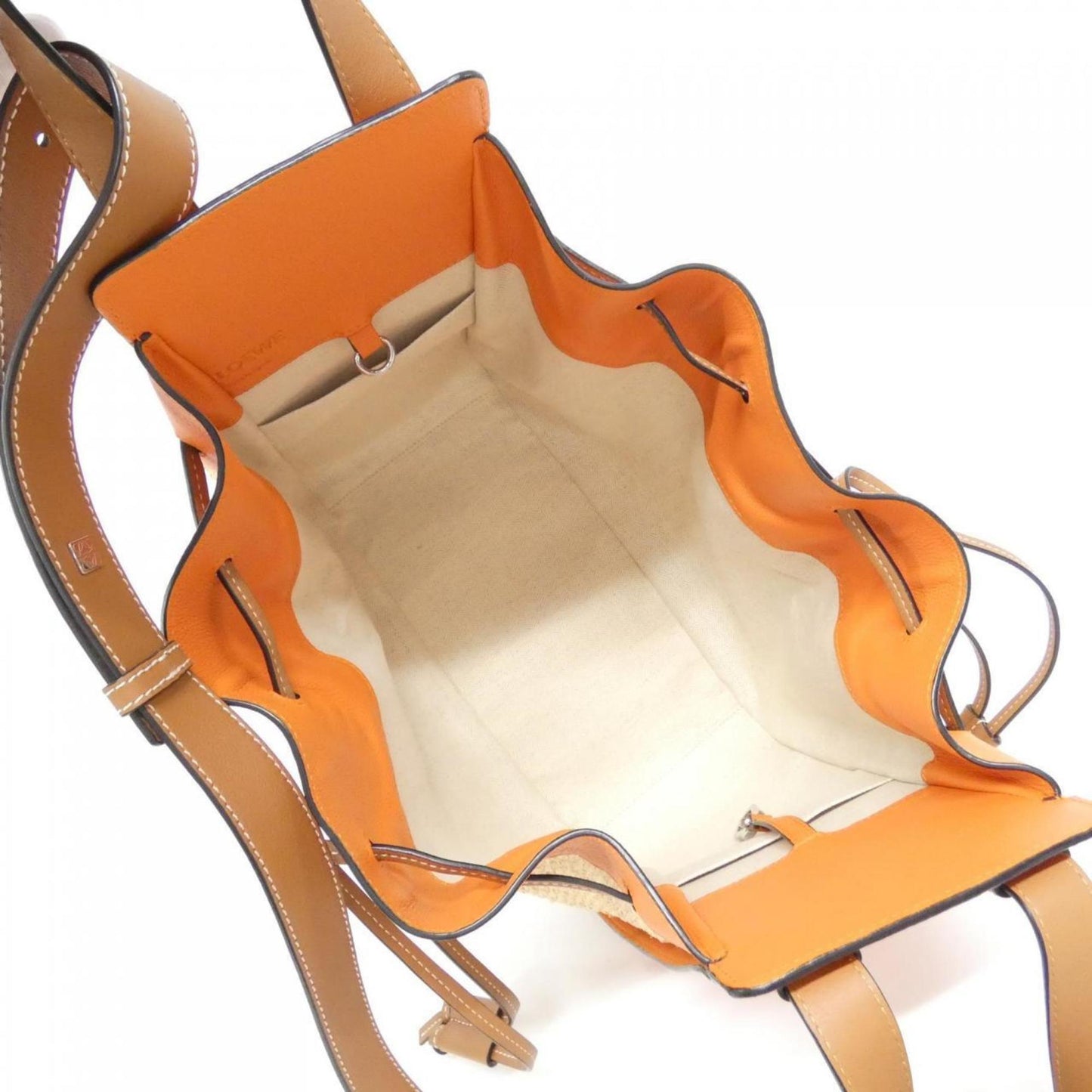 Loewe Woven Fabric Orange Shoulder Bags