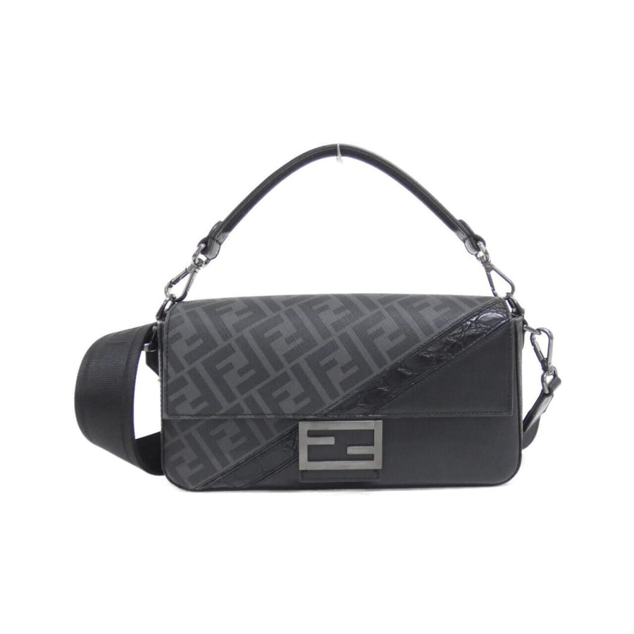 Fendi Coated Canvas Black Shoulder Bags