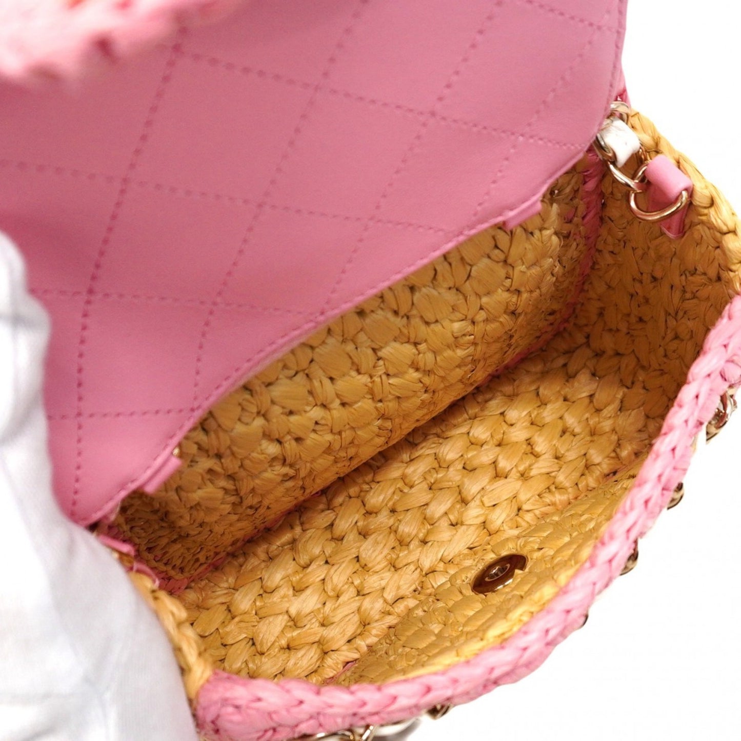 Chanel Woven Fabric Brown Shoulder Bags