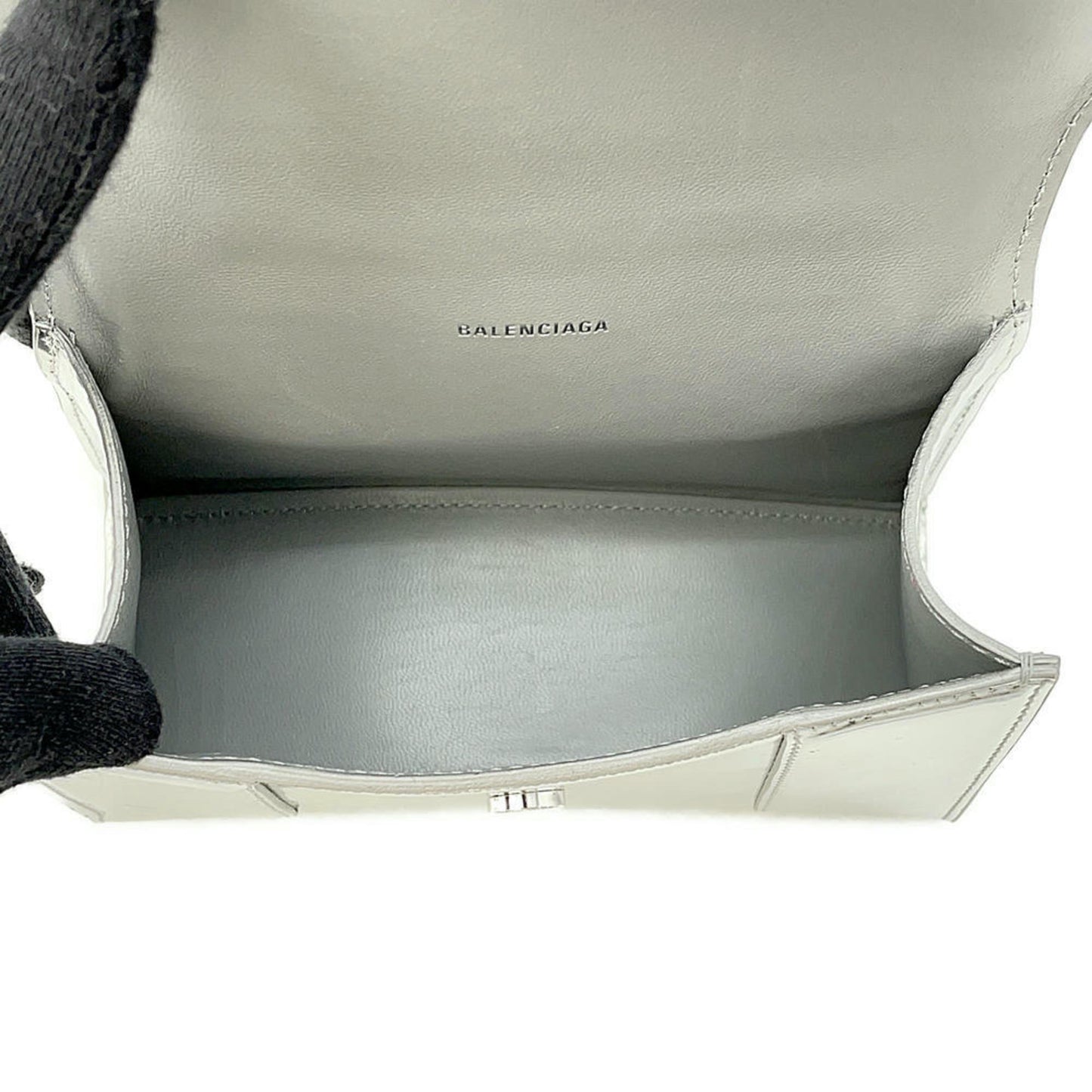 Balenciaga Patent Silver Handbags