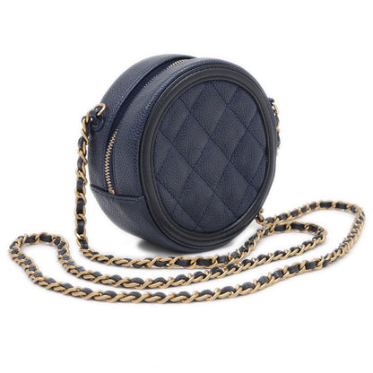 Chanel Calfskin Blue Shoulder Bags