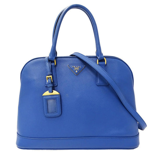 Prada Glossy Material Blue Handbags