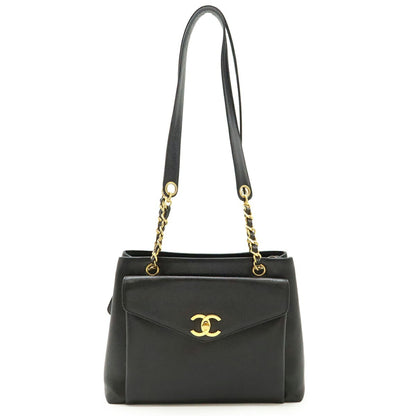Chanel Calfskin Black Shoulder Bags