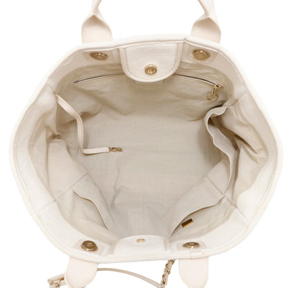 Chanel Canvas White Shoulder Bags