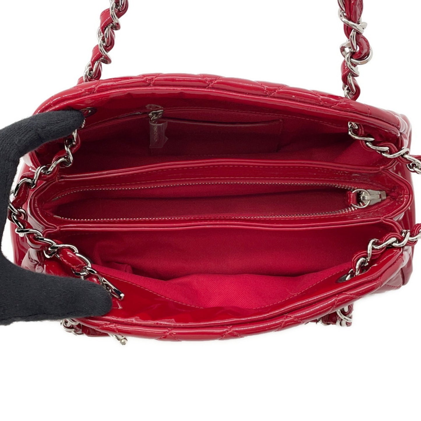 Chanel Patent Red Shoulder Bags