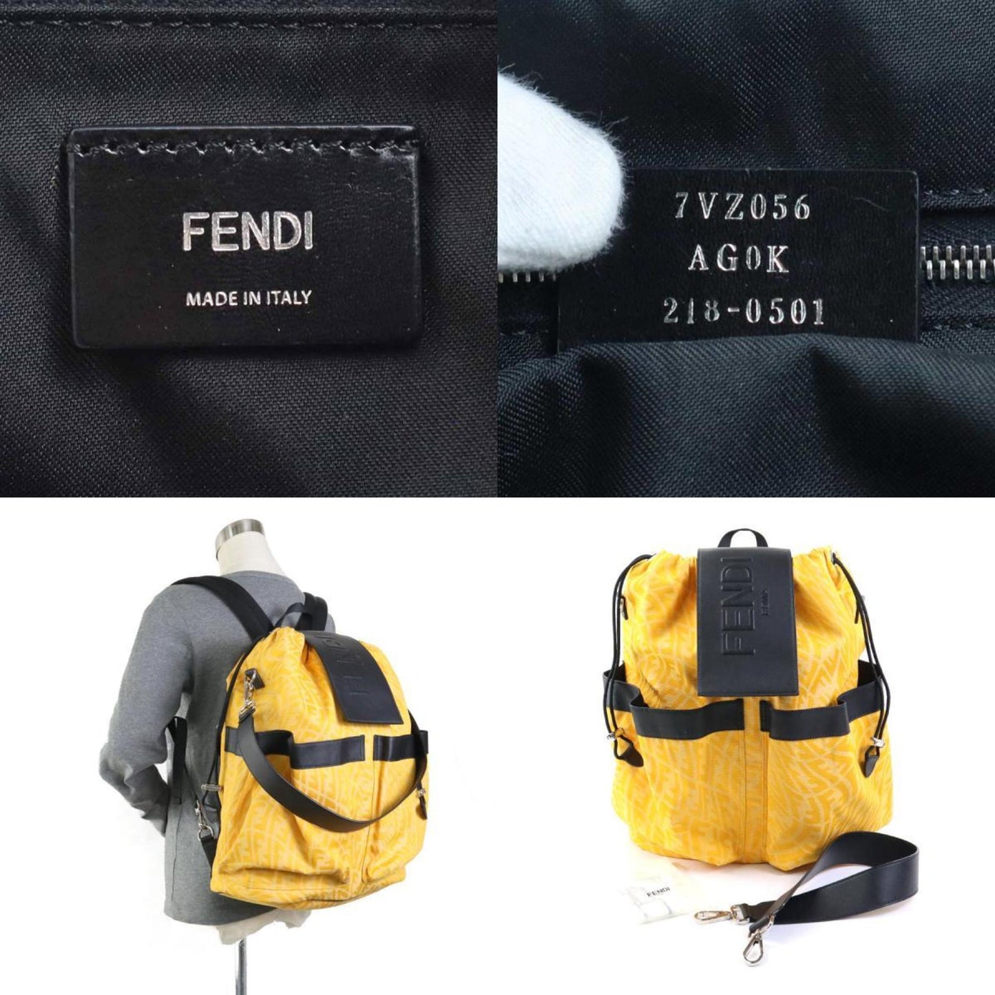 Fendi Canvas Black Backpacks