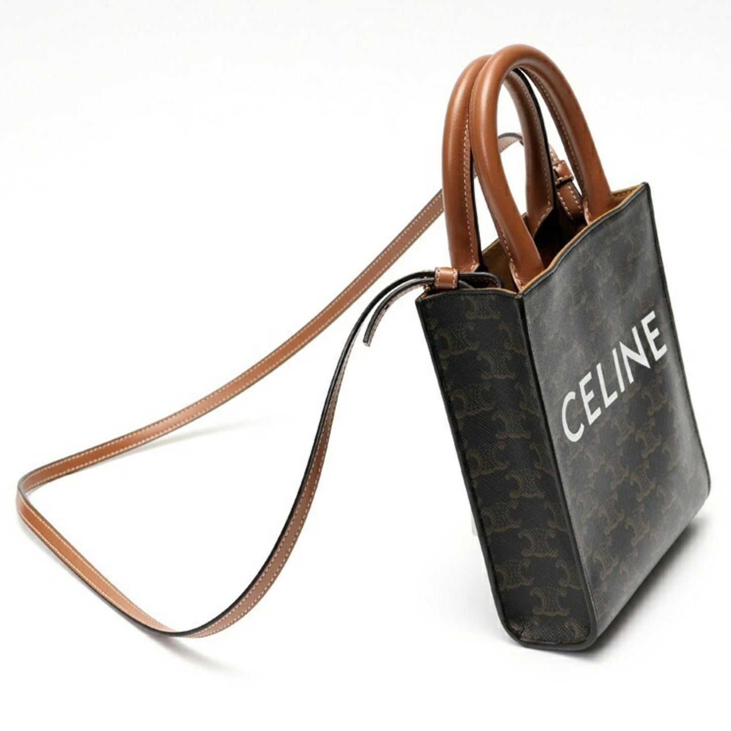 Celine Canvas Brown Shoulder Bags