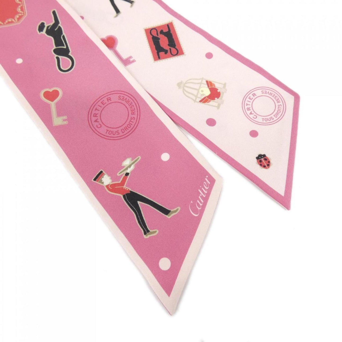 Cartier Silk Pink Scarves