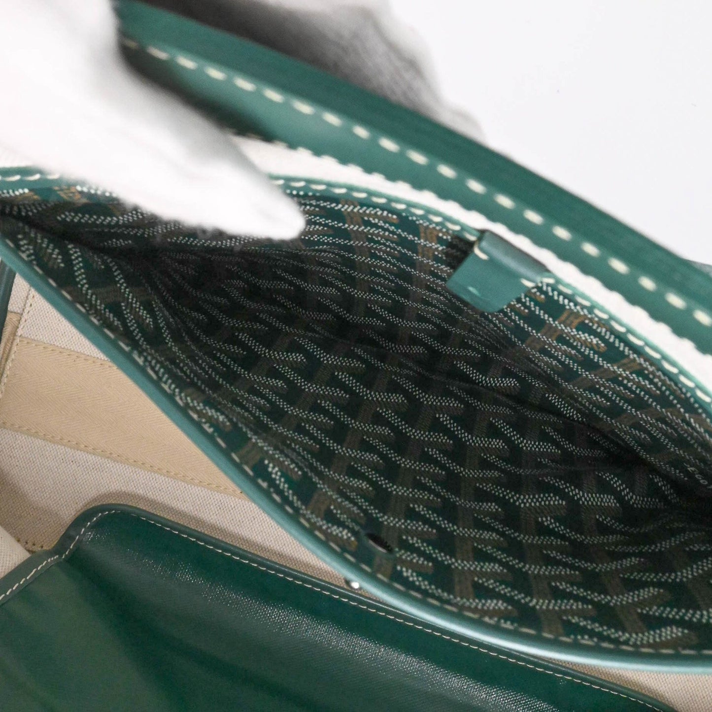 Goyard Coated Canvas Green Tote Bags