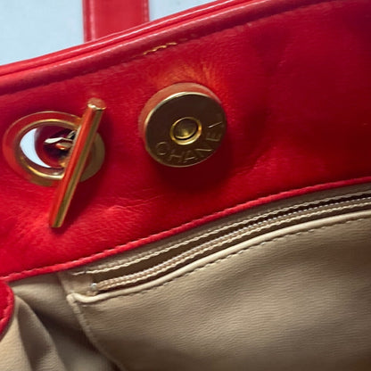 Chanel Satin Red Shoulder Bags