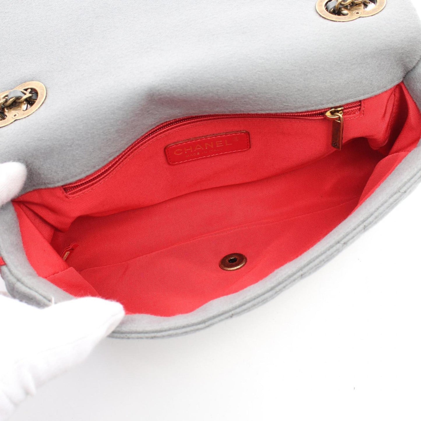 Chanel Canvas Gray Shoulder Bags